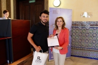 Rosario Mrida y Jorge Villalobos en la entrega de premios UCO-potica 2017