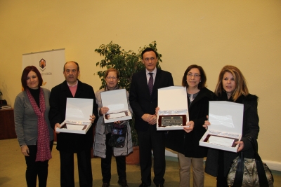 De izq a dcha, Maria del Carmen Lin Juan Alfredo Guzmn, Joaquina Pozuelo, Jose Carlos Gmez,Blanca Nez y Aurora Prieto 