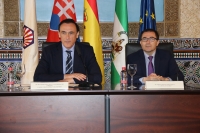 Jos Carlos Gmez Villamandos y Jaroslav Blasko, en el acto inaugural de la exposicin