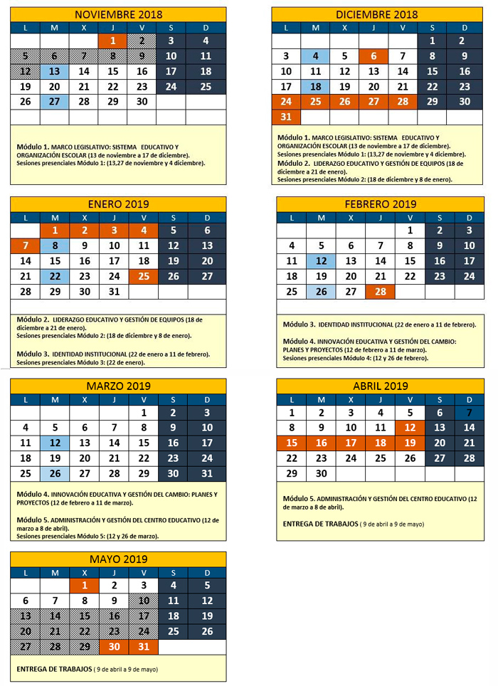 Calendario Presencial